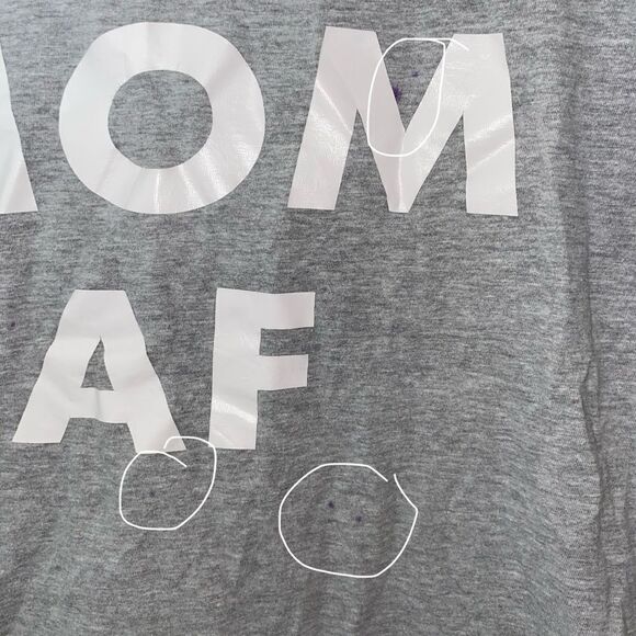 Dog Mom AF Gray Short Sleeve Graphic Tee Size Large - Picture 2 of 4